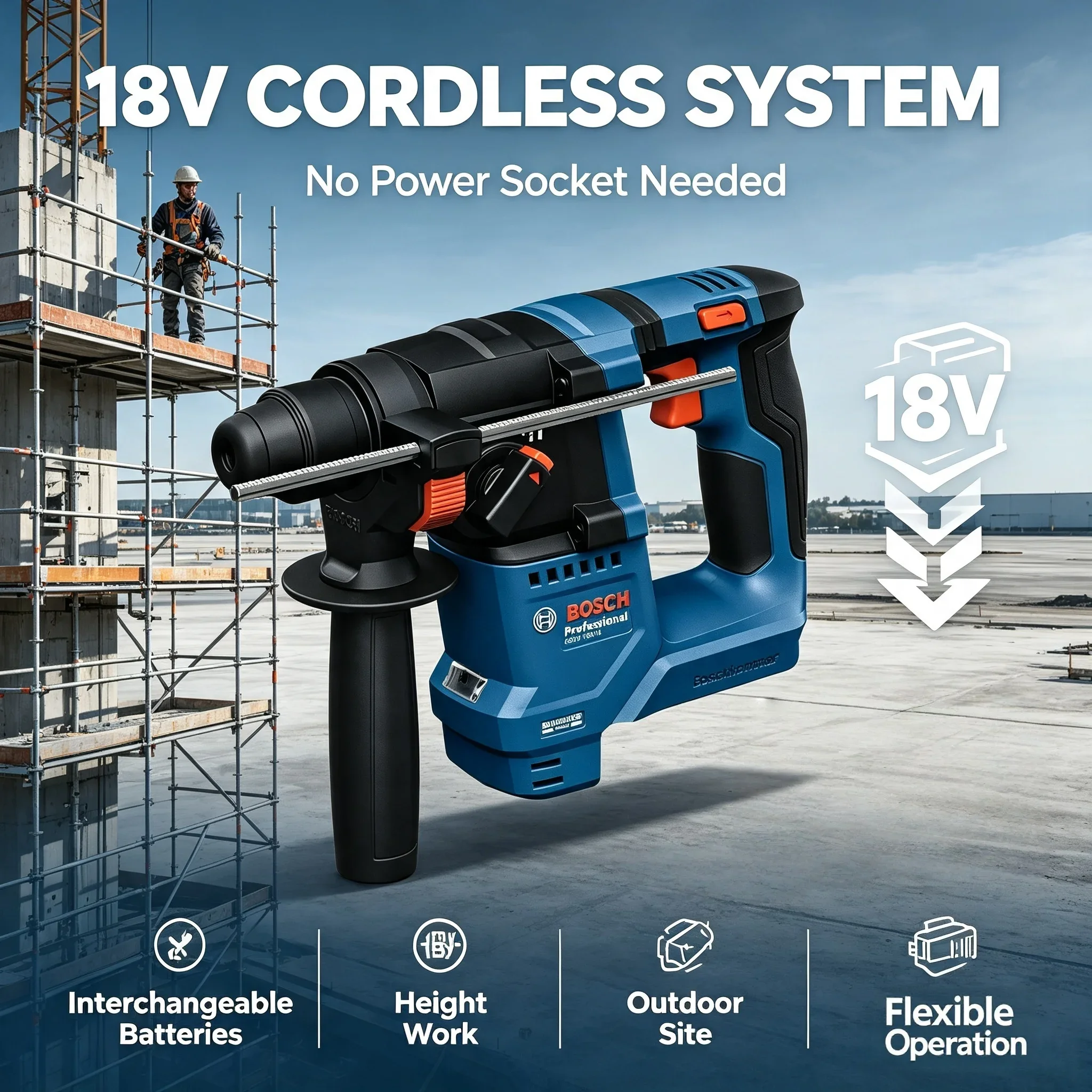 Power Tools Professional - ボッシュ GBH 18V-18 18V ブラシレス コードレス